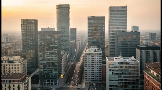 Panorama di Milano con grattacieli di Porta Nuova, mercato immobiliare per acquirenti svizzeri